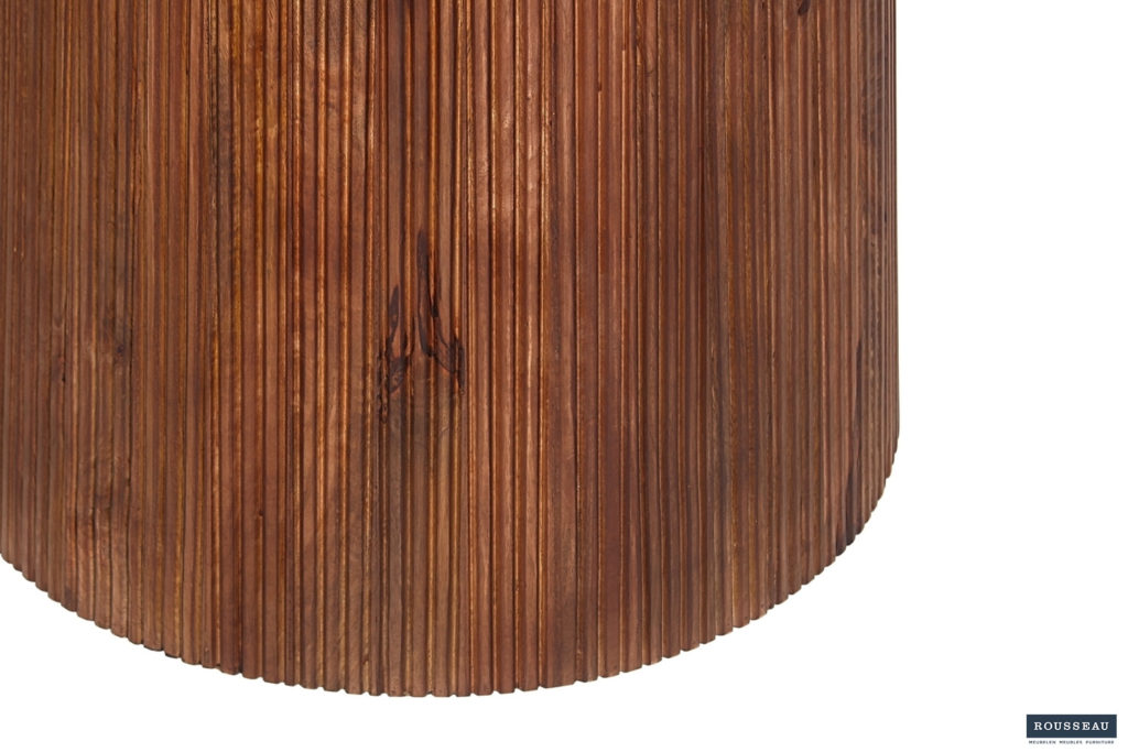 Tafel 'Miguel' 130 cm Rond Mango hout Lichtbruin (2c) - Afbeelding 4