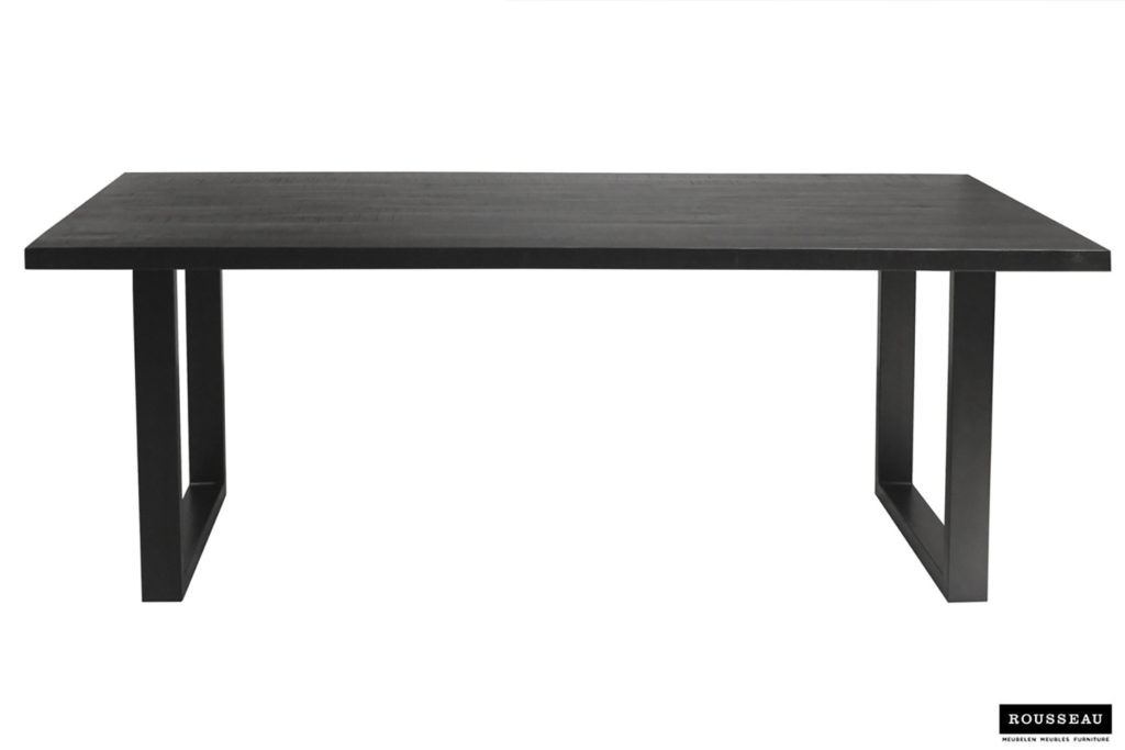 PROMO - Tafel 'Nicola' 200 cm Rechthoekig Mango hout zwart (2c) - Afbeelding 4