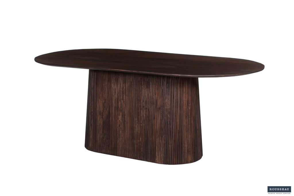 Tafel 'Miguel' 200 cm Ovaal Mango hout Donkerbruin (2c) - Afbeelding 4