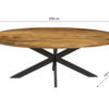 Tafel 'Alexa' 200 cm Ovaal Mango hout (2c) - Afbeelding 4