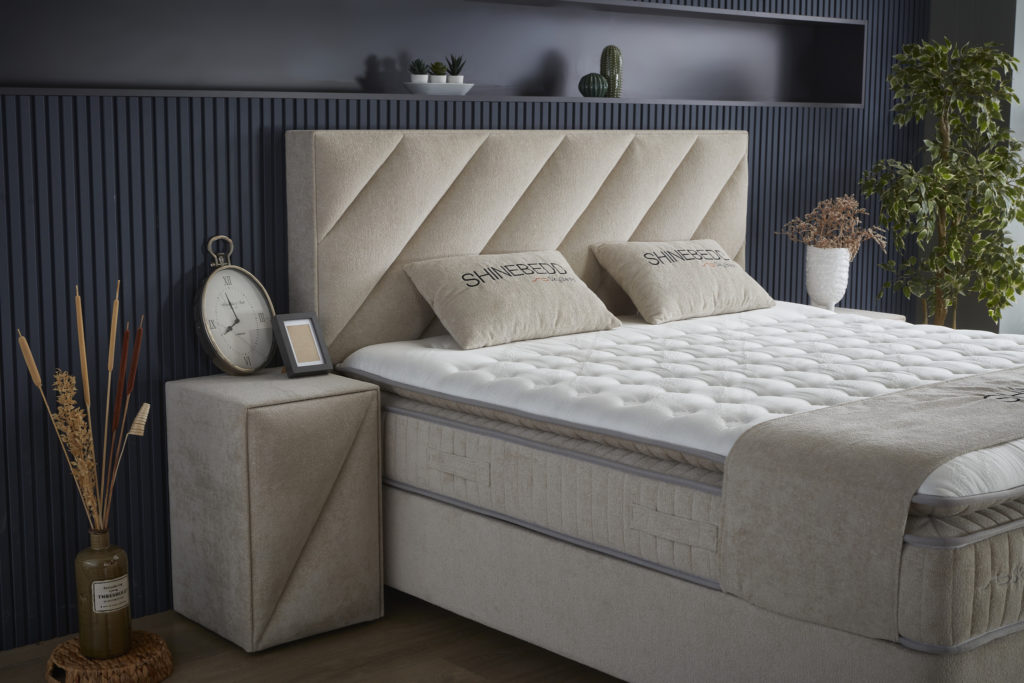 Opbergboxspring Shinebedd Beige 140x200 - Afbeelding 4