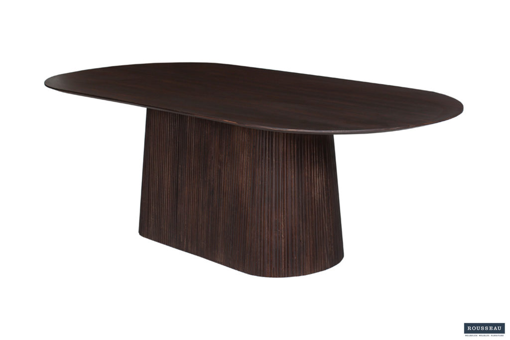 Tafel 'Miguel' 230 cm Ovaal Mango hout Donkerbruin (2c) - Afbeelding 4