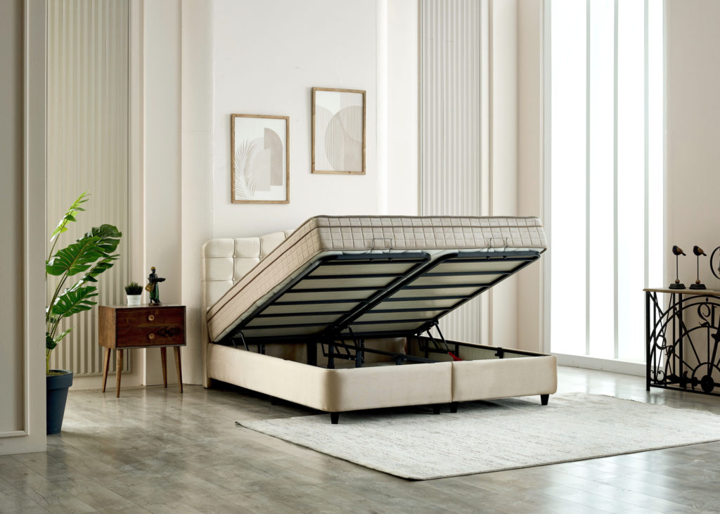 Opbergboxspring Marrakech Velvet Beige 180x200 - Afbeelding 4
