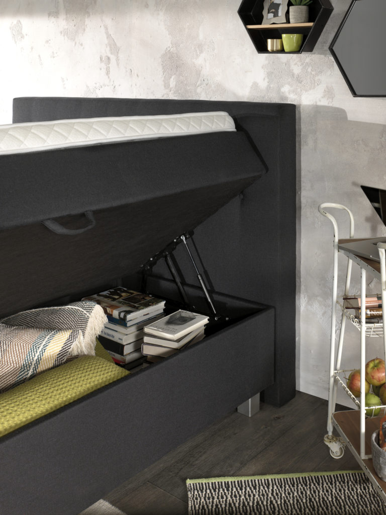 Opbergboxspring Shurgard Antraciet 140x200 - Afbeelding 4