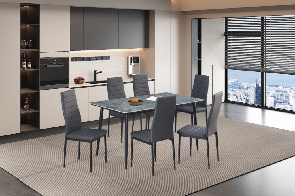 Tafel 'Kenzo' 140 cm Rechthoekig Steen Grijs (2c) - Afbeelding 5