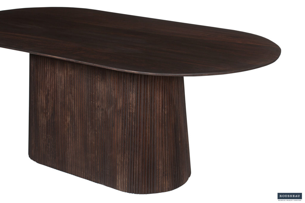 Tafel 'Miguel' 200 cm Ovaal Mango hout Donkerbruin (2c) - Afbeelding 5