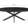 Tafel 'Alexa' 200 cm Ovaal Mango hout zwart (2c) - Afbeelding 5