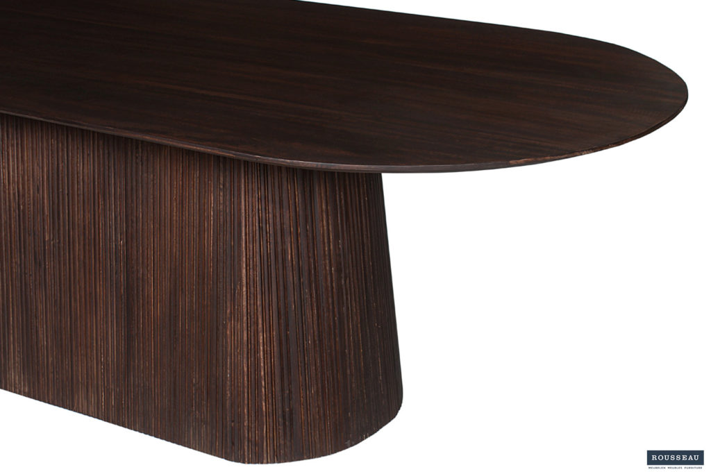 Tafel 'Miguel' 230 cm Ovaal Mango hout Donkerbruin (2c) - Afbeelding 5