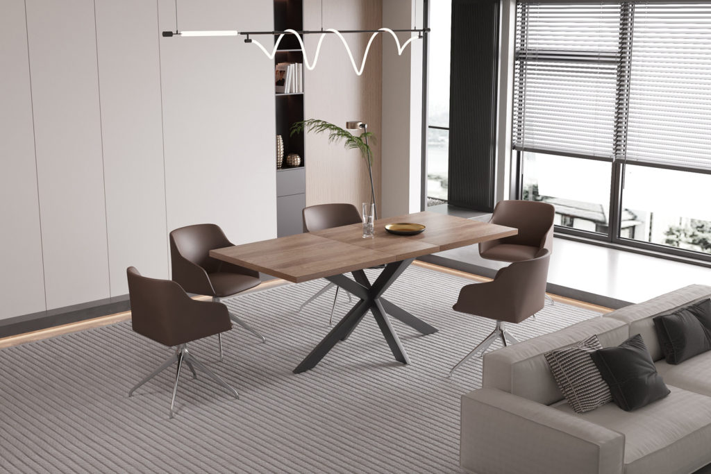 Uitschuifbare tafel 'Kos' 160-200 cm Donkerbruin (2c) - Afbeelding 6