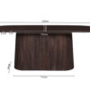 Tafel 'Miguel' 230 cm Ovaal Mango hout Donkerbruin (2c) - Afbeelding 6