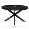 Tafel 'Maria' 130 cm Rond Mango hout Zwart (2c) - Afbeelding 6