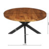 Tafel 'Maria' 130 cm Rond Mango hout (2c) - Afbeelding 6