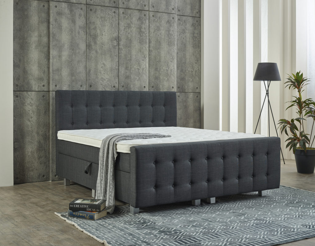 Opbergboxspring Shurgard Antraciet 180x200 - Met voetbord - Afbeelding 6