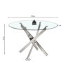 Tafel 'Lasi' 120 cm Rond Glas, Poten Chroom (2c) - Afbeelding 7