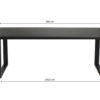 PROMO - Tafel 'Nicola' 180 cm Rechthoekig Mango hout zwart (2c) - Afbeelding 7