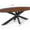 Tafel 'Tommy' 220x100 cm Ovaal Spider-Poot Mango hout Bruin (2c) - Afbeelding 7