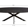 Tafel 'Aziz' 200 cm Deens Ovaal Decor Donkerbruin (2c) - Afbeelding 7
