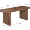 Tafel 'Jean' 200 cm Deens Ovaal Mango hout Lichtbruin (2c) - Afbeelding 8
