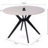 Tafel 'Apollo' 110 cm Rond Glanzend Steen Snow Wit (2c) - Afbeelding 10