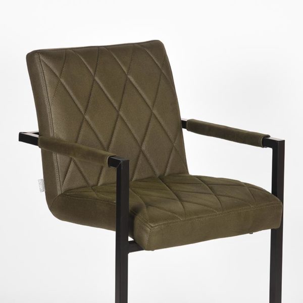 LABEL51 Eetkamerstoel Denmark - Army green - Microfiber - Afbeelding 5