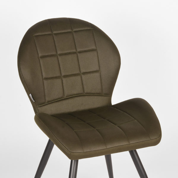 LABEL51 Eetkamerstoel Sil - Army green - Microfiber - Afbeelding 5