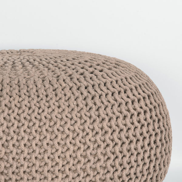 LABEL51 Poef Knitted - Beige - Katoen - L - Afbeelding 2