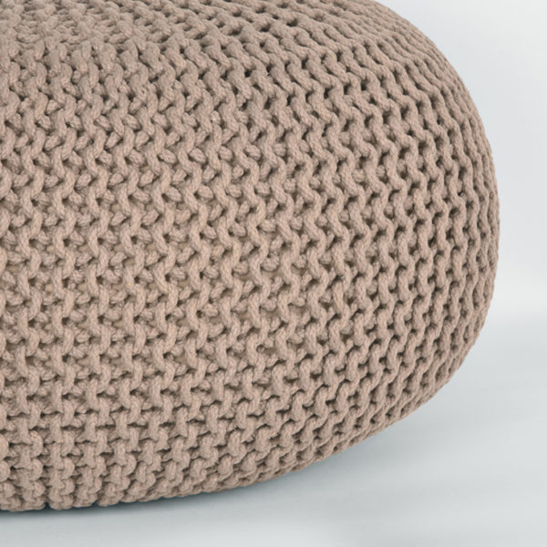 LABEL51 Poef Knitted - Beige - Katoen - L - Afbeelding 3
