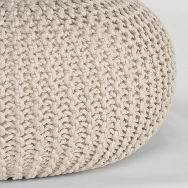 LABEL51 Poef Knitted - Naturel - Katoen - L - Afbeelding 3