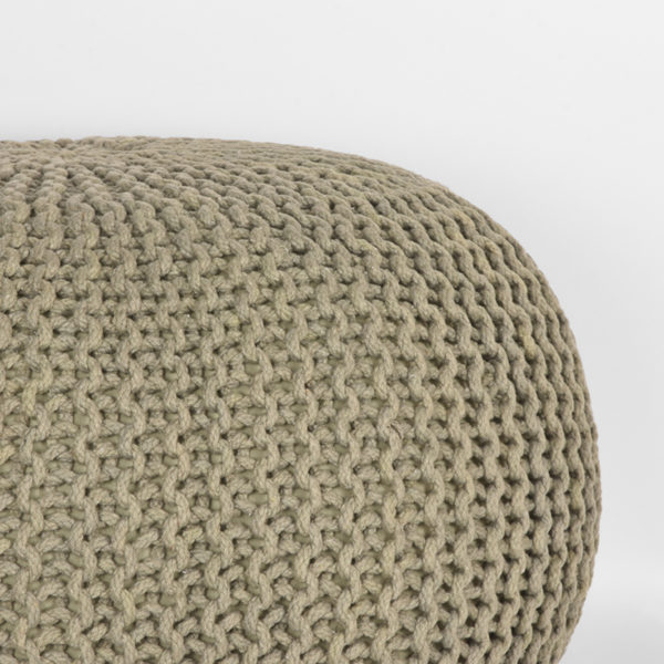LABEL51 Poef Knitted - Olijfgroen - Katoen - L - Afbeelding 2