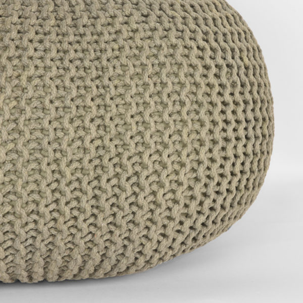 LABEL51 Poef Knitted - Olijfgroen - Katoen - L - Afbeelding 3