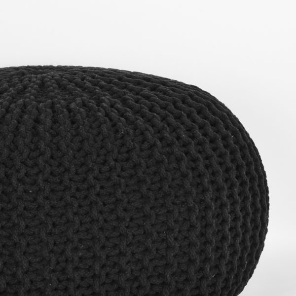 LABEL51 Poef Knitted - Zwart - Katoen - L - Afbeelding 2