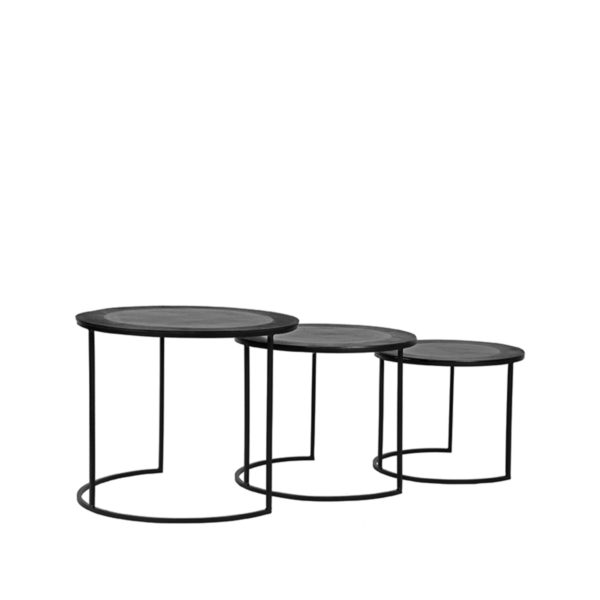 LABEL51 Salontafel Set Tres - Zwart - Metaal - 55 cm - Afbeelding 2