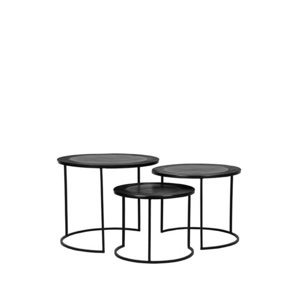 LABEL51 Salontafel Set Tres - Zwart - Metaal - 55 cm - Afbeelding 3