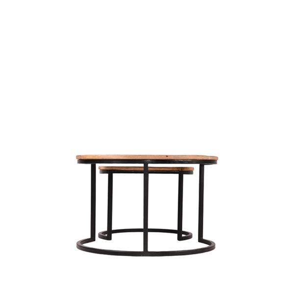 LABEL51 Salontafel Set Double - Rough - Mangohout - 70 cm - Afbeelding 3