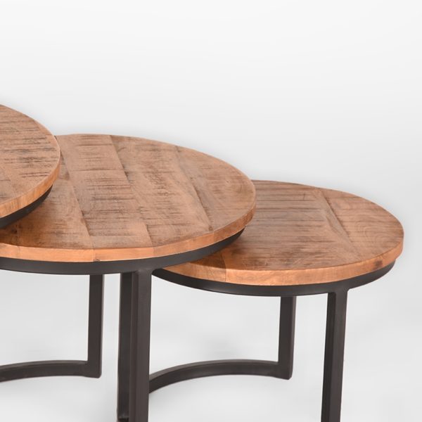 LABEL51 Salontafel Set Triplet - Rough - Mangohout - Afbeelding 4