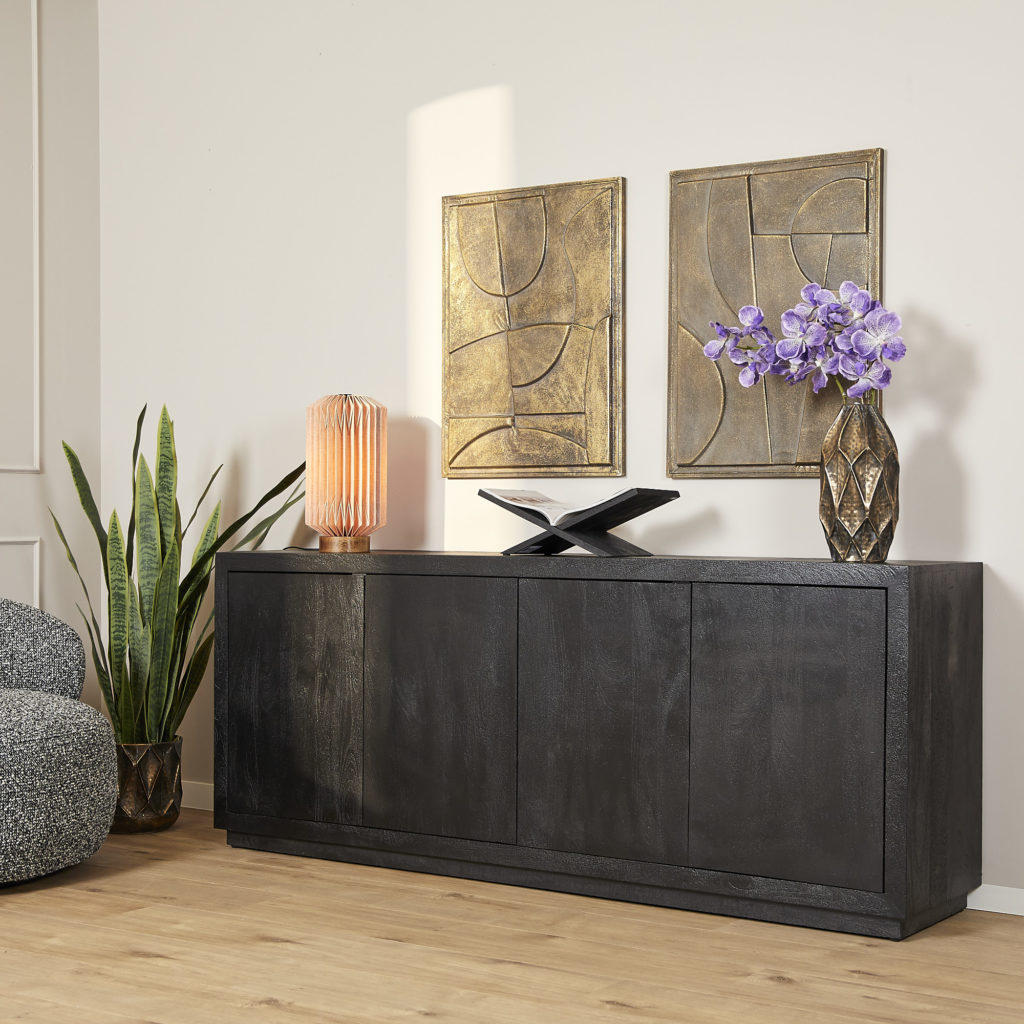 Dressoir Brussel Black 4 deurs | 200 cm