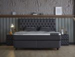 Opbergboxspring Chestybedd Antraciet 140x200