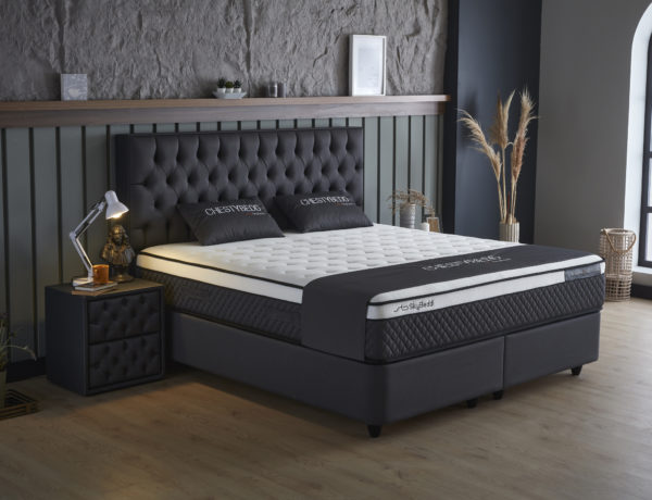 Opbergboxspring Chestybedd Antraciet 140x200 - Afbeelding 2