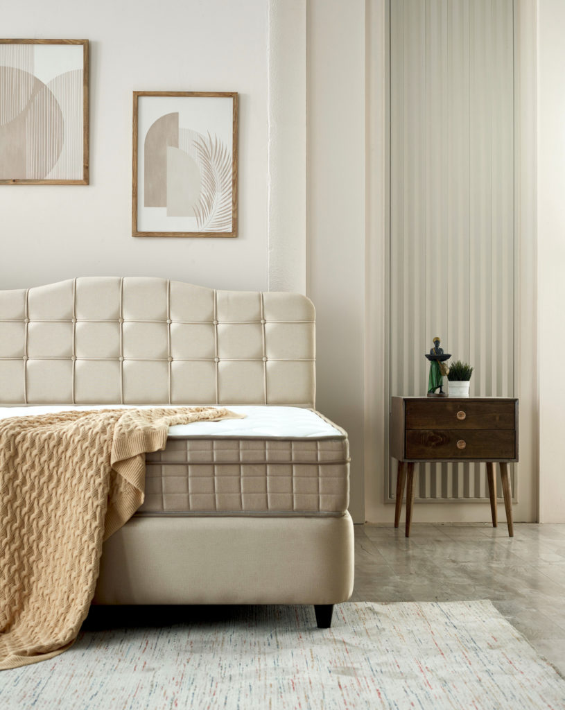 Opbergboxspring Marrakech Velvet Beige 160x200 - Afbeelding 2