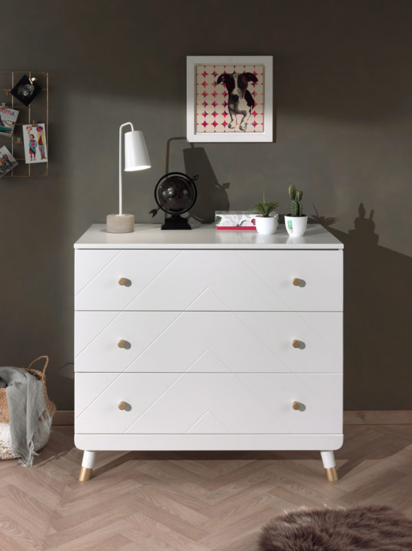 Deze BILLY-combinatie bestaat uit het witte BILLY-bed (90x200cm), het witte nachtkastje, de 2-deurs kleerkast en de commode. - Afbeelding 11