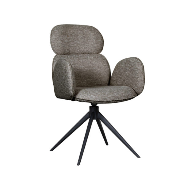 LABEL51 Eetkamerstoel Vidar - Truffel grijs - Boucle - Afbeelding 2