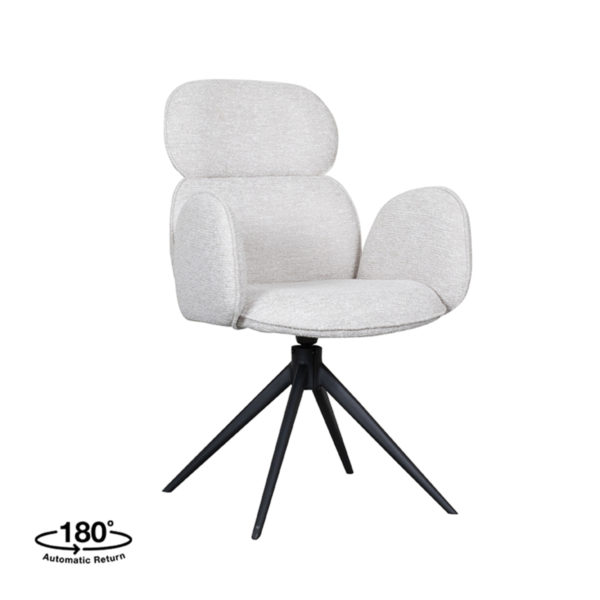 LABEL51 Eetkamerstoel Vidar - Naturel - Boucle - Afbeelding 3