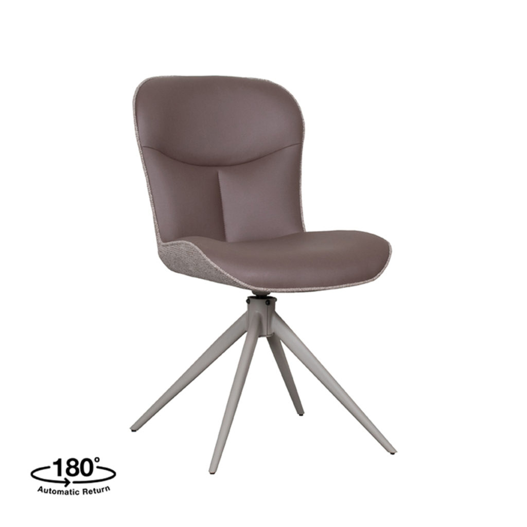 LABEL51 Eetkamerstoel Thorben - Bruin - Microfiber - Afbeelding 2