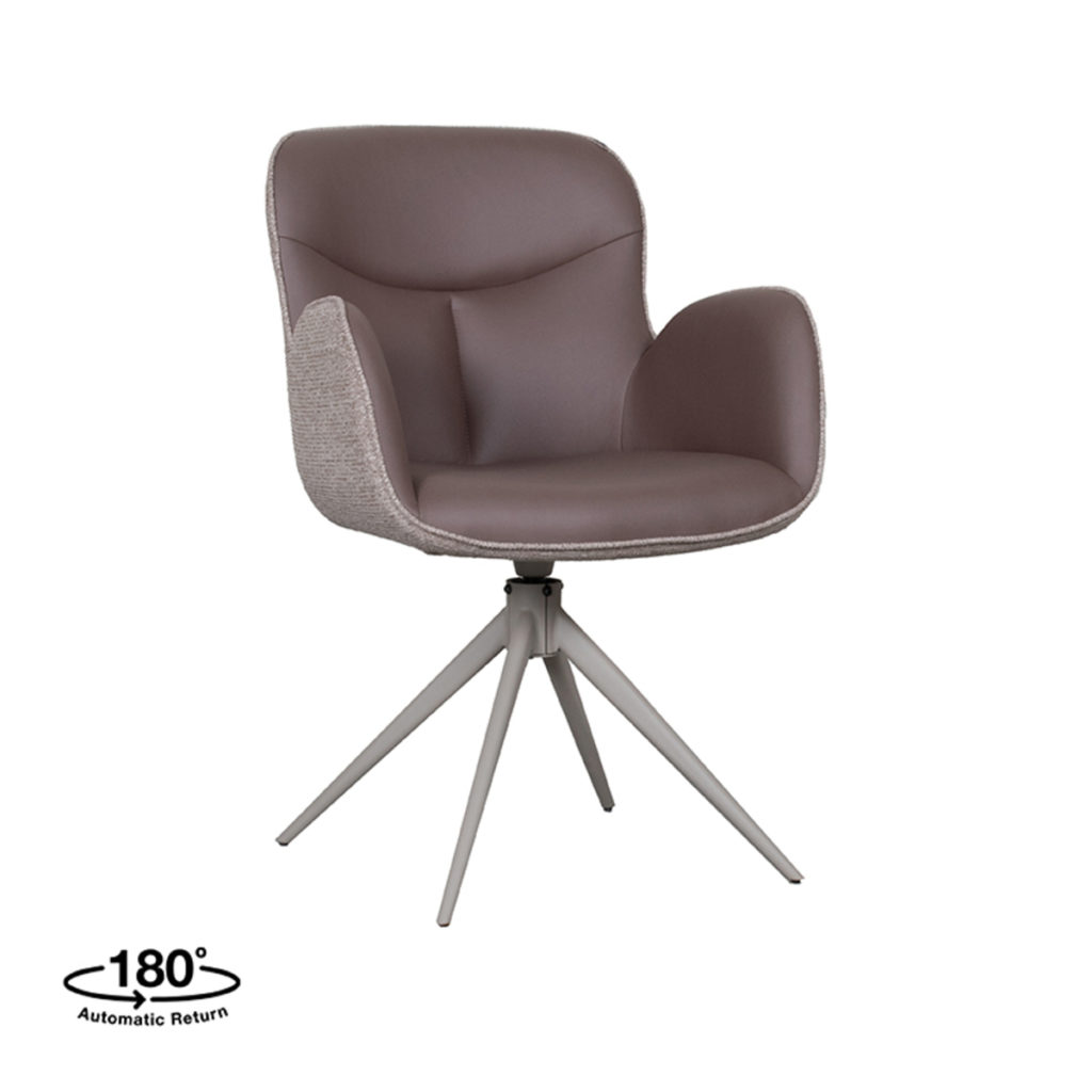 LABEL51 Eetkamerstoel Lasse - Bruin - Microfiber - Afbeelding 2
