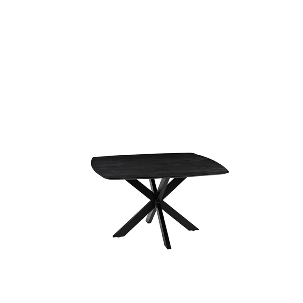 LABEL51 Eetkamertafel Blake - Zwart - Mangohout - 130x130 cm - Afbeelding 4