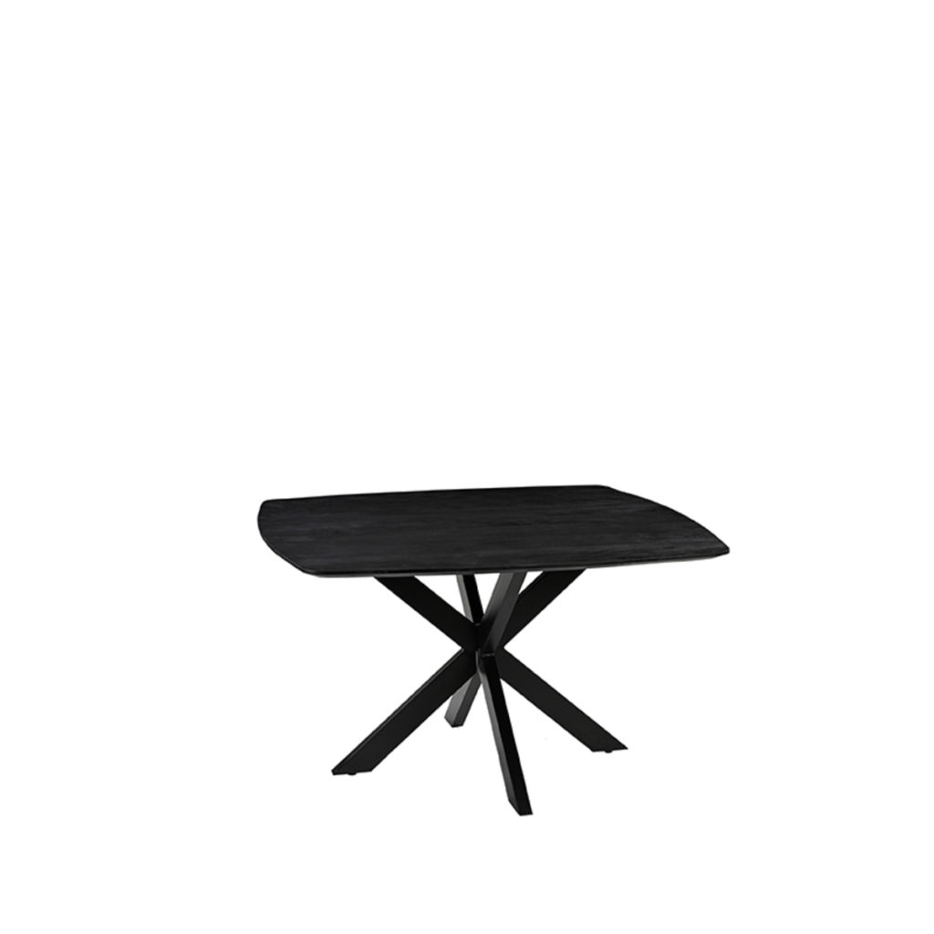 LABEL51 Eetkamertafel Blake - Zwart - Mangohout - 140x140 cm - Afbeelding 4