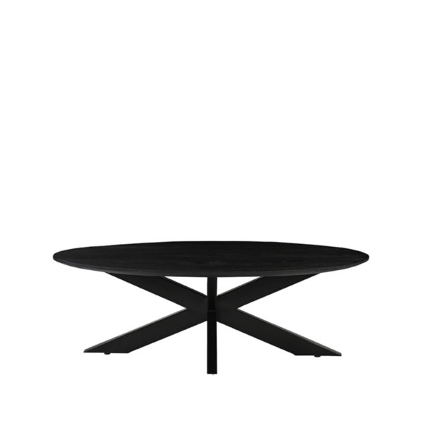 LABEL51 Salontafel James - Zwart - Mangohout - 130 cm - Afbeelding 2
