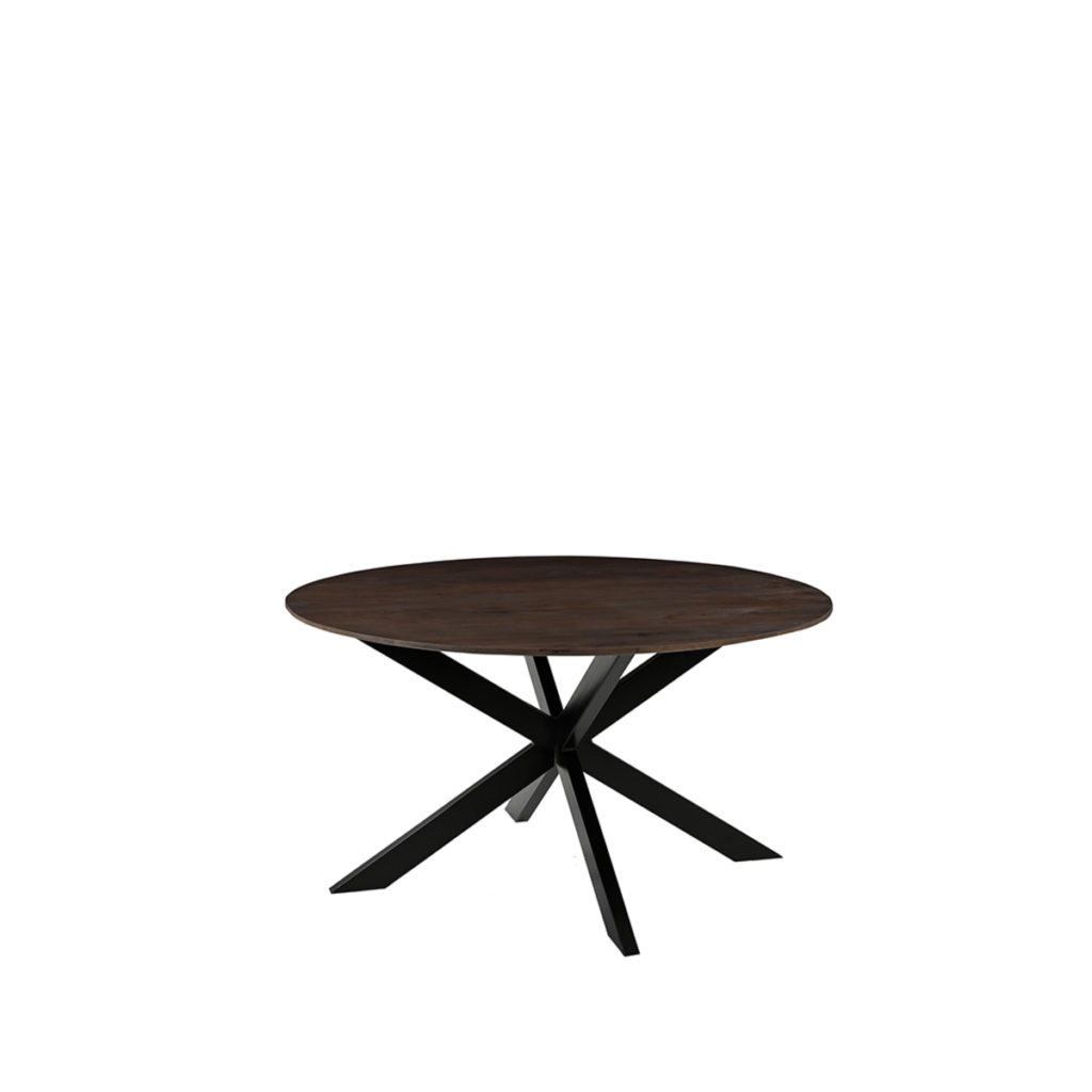 LABEL51 Eetkamertafel Otis - Espresso - Mangohout - 130 cm - Rond - Afbeelding 2