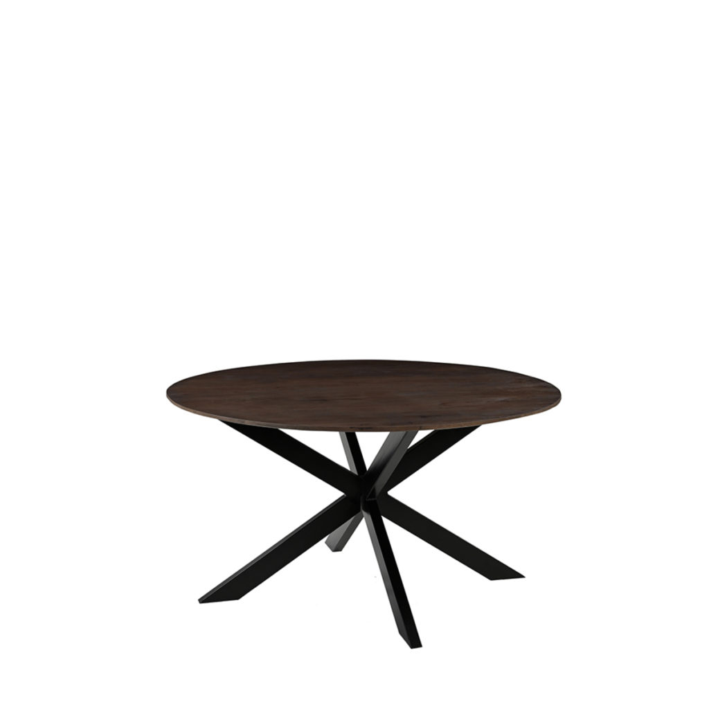 LABEL51 Eetkamertafel Otis - Espresso - Mangohout - 140 cm - Rond - Afbeelding 2