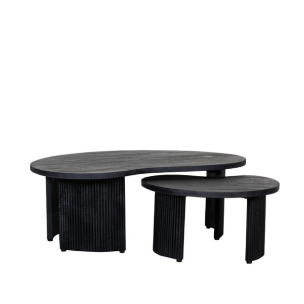 LABEL51 Salontafel Timon - Zwart - Mangohout - 100 cm - Afbeelding 3